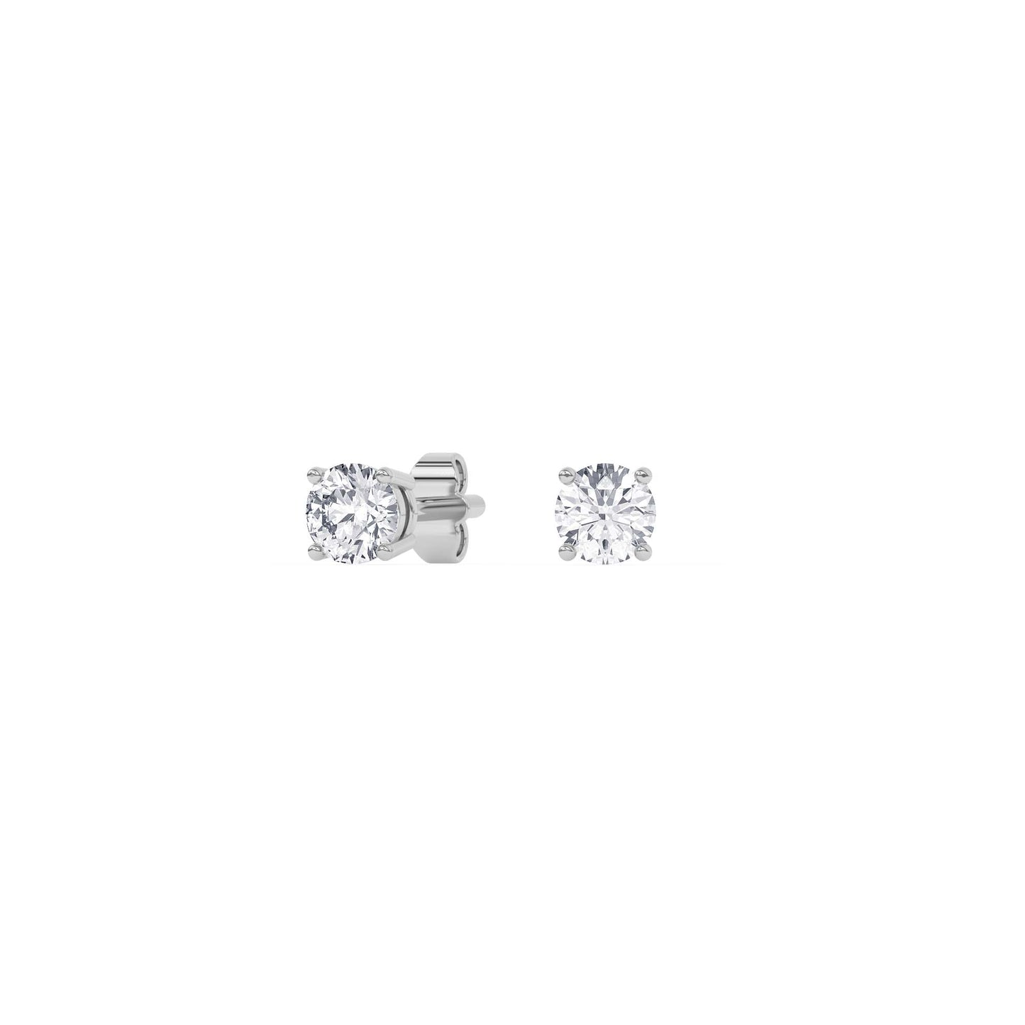 Lab-Grown Diamond Round Brilliant Stud Earrings in 14k Gold (IGI Certified)