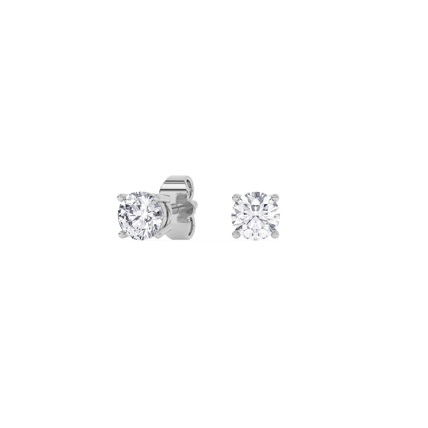 Lab-Grown Diamond Round Brilliant Stud Earrings in 14k Gold (IGI Certified)