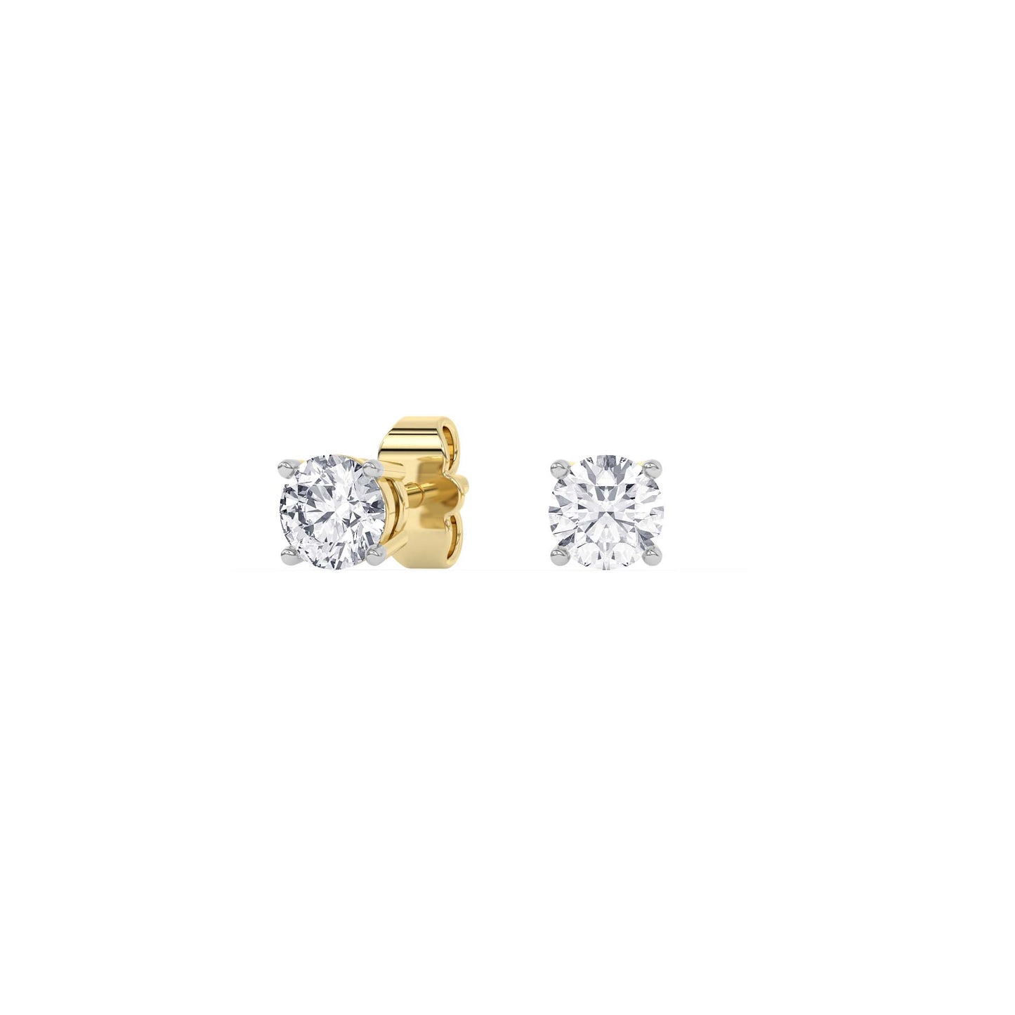 Lab-Grown Diamond Round Brilliant Stud Earrings in 14k Gold (IGI Certified)