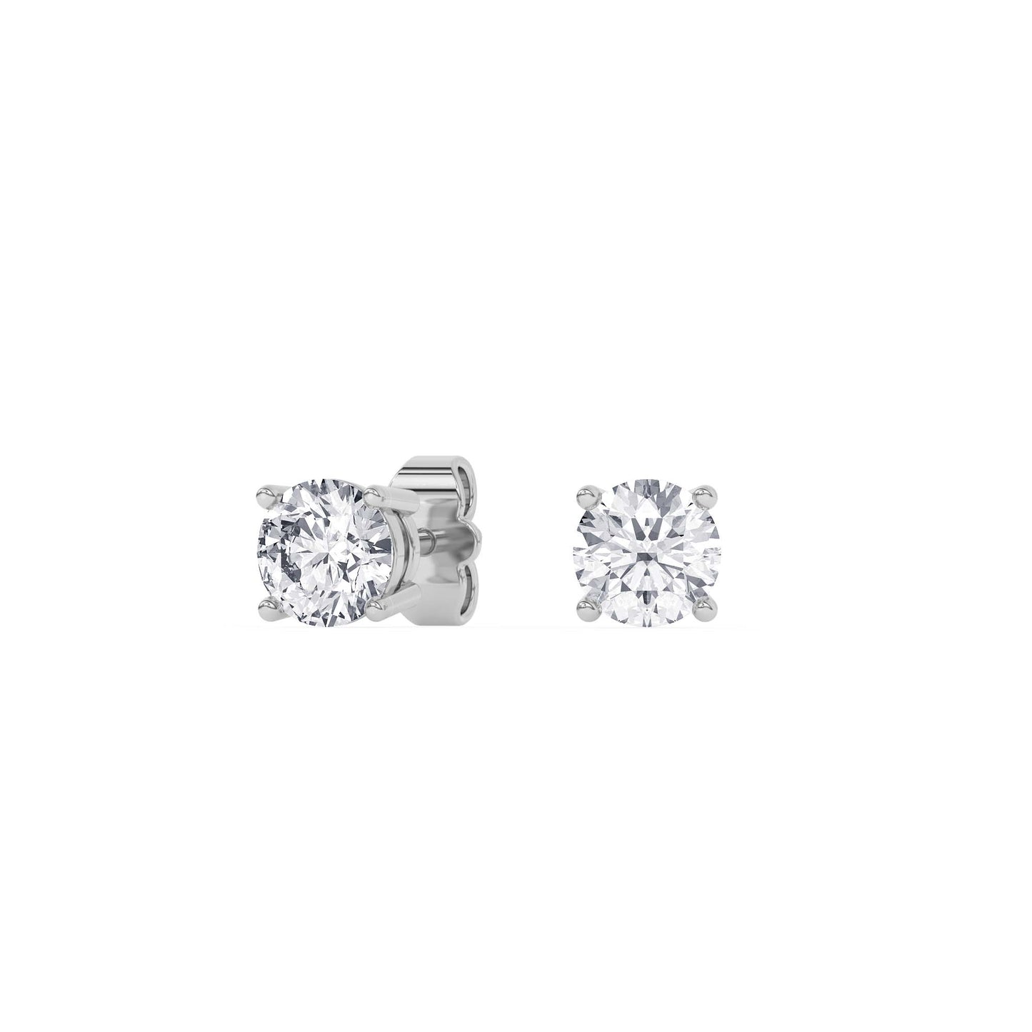 Lab-Grown Diamond Round Brilliant Stud Earrings in 14k Gold (IGI Certified)