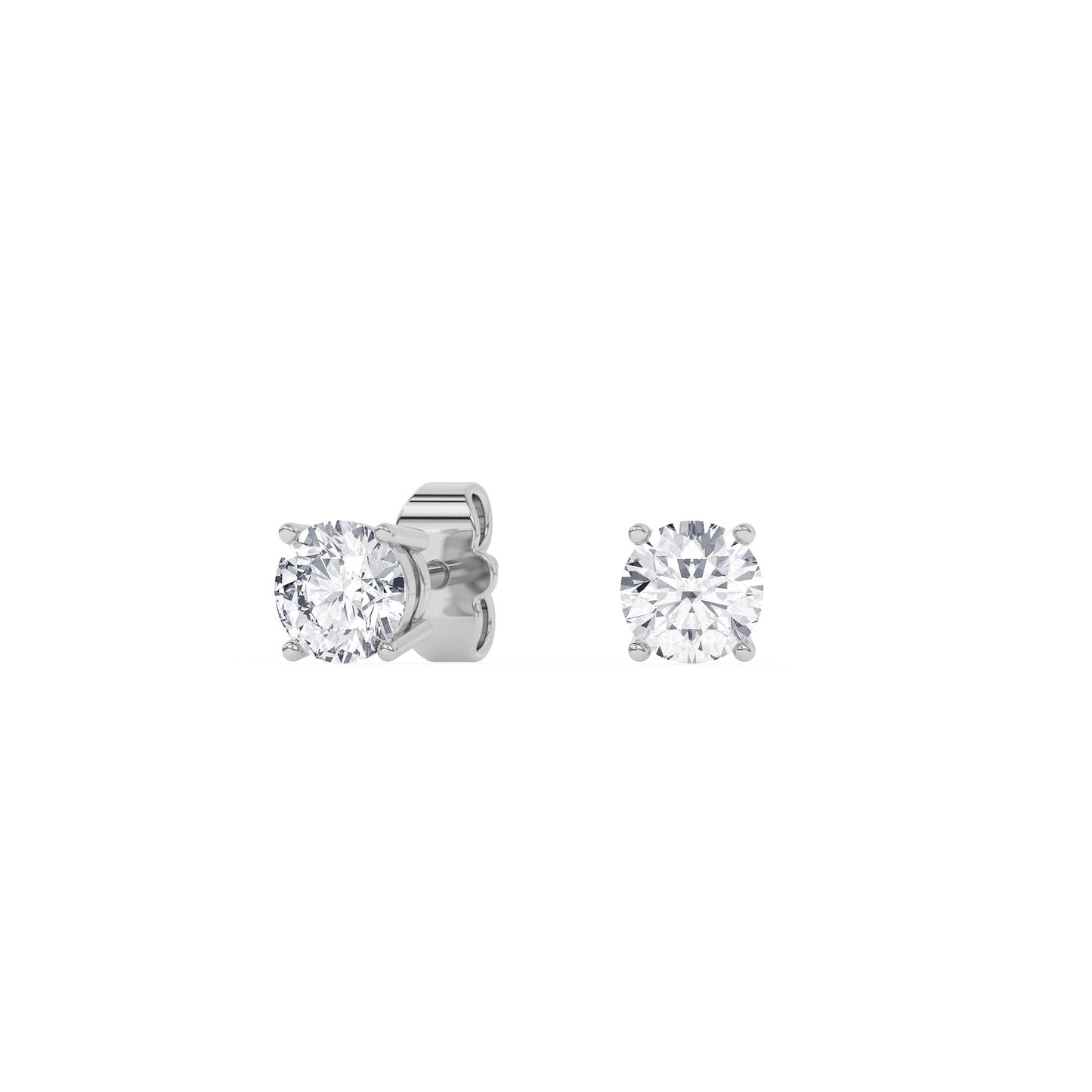 Lab-Grown Diamond Round Brilliant Stud Earrings in 14k Gold (IGI Certified)