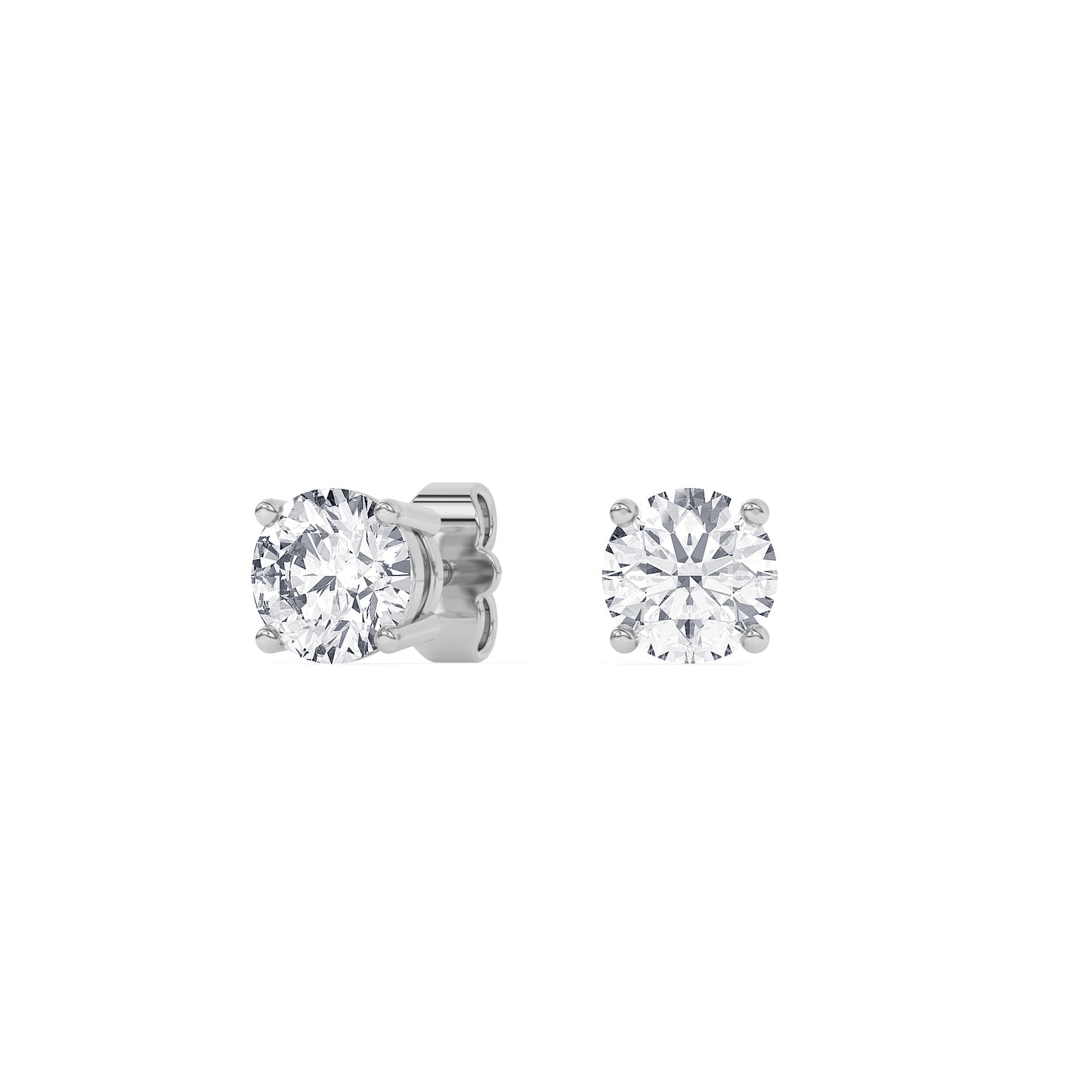 Lab-Grown Diamond Round Brilliant Stud Earrings in 14k Gold (IGI Certified)