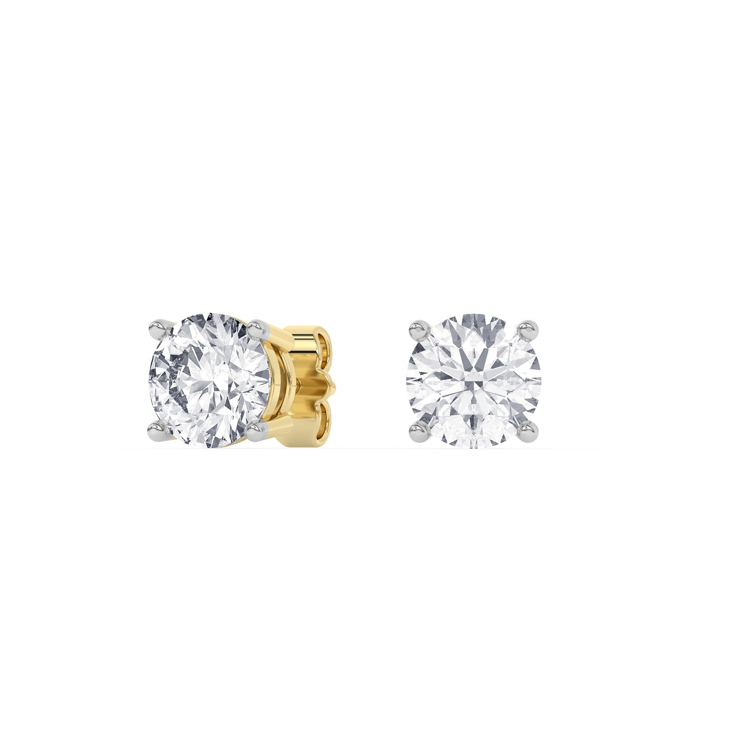 Lab-Grown Diamond Round Brilliant Stud Earrings in 14k Gold (IGI Certified)
