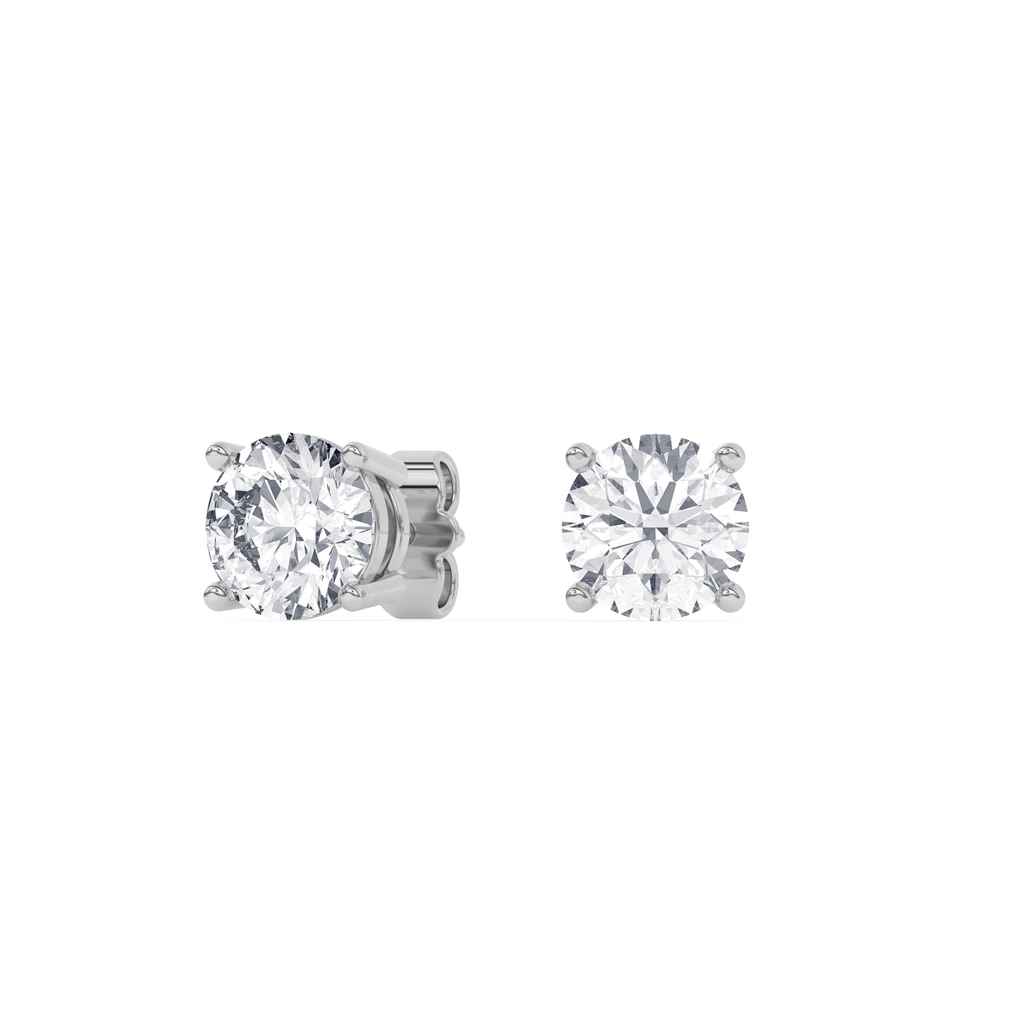 Lab-Grown Diamond Round Brilliant Stud Earrings in 14k Gold (IGI Certified)