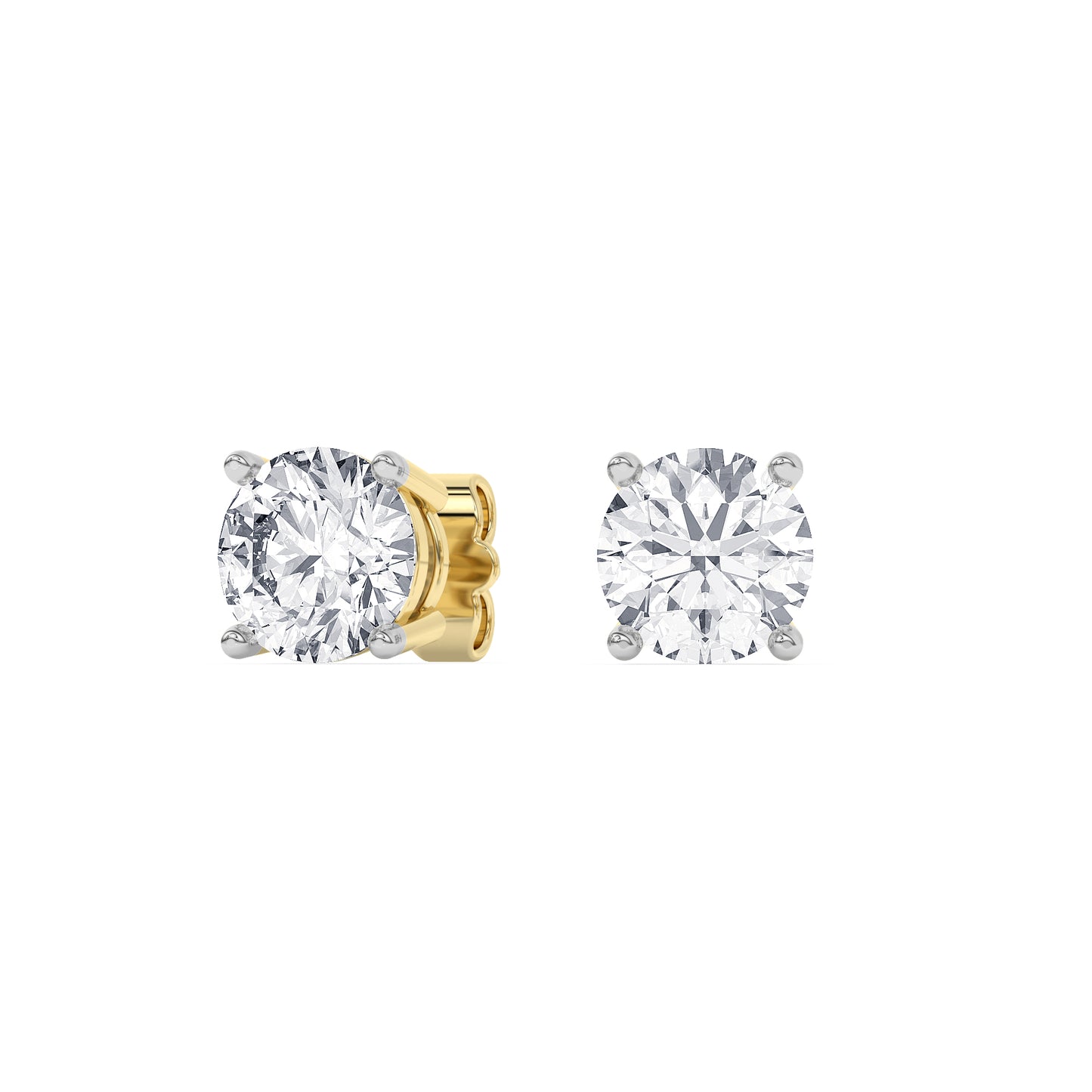 Lab-Grown Diamond Round Brilliant Stud Earrings in 14k Gold (IGI Certified)