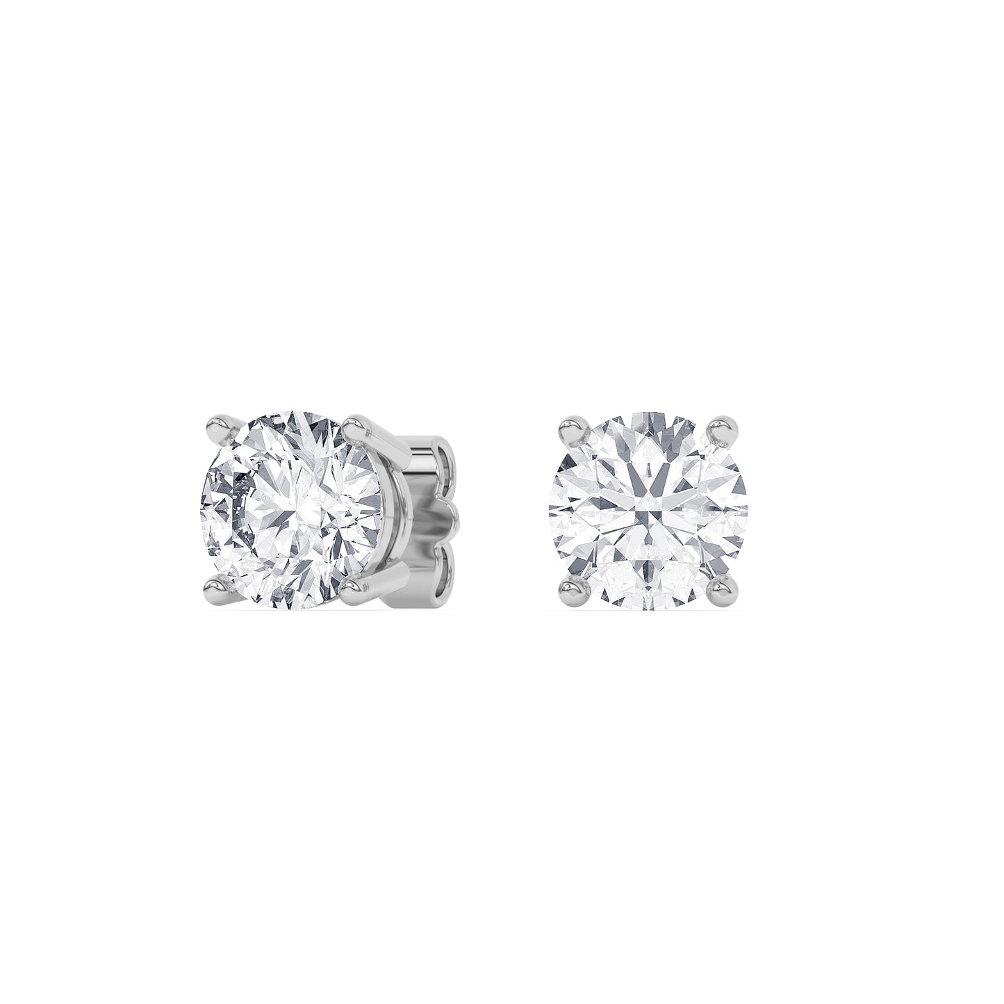 Lab-Grown Diamond Round Brilliant Stud Earrings in 14k Gold (IGI Certified)