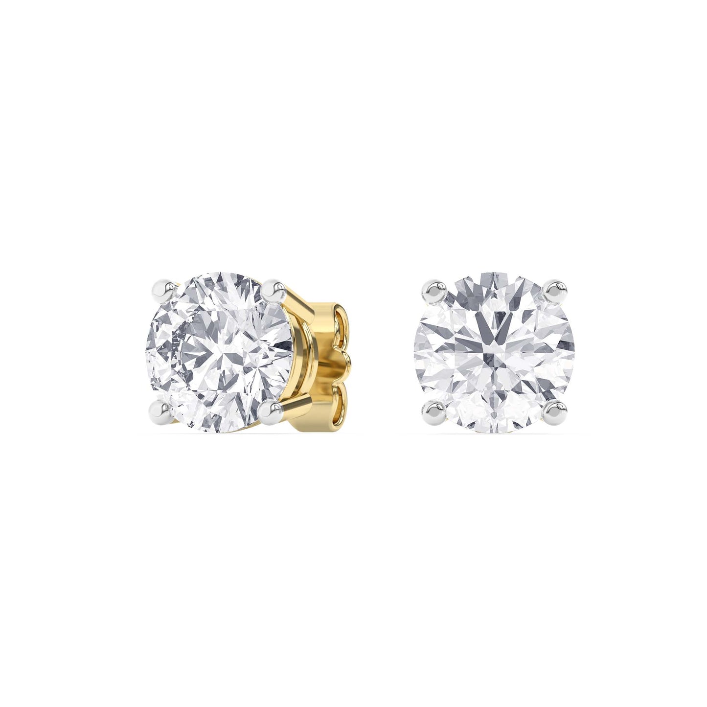 Lab-Grown Diamond Round Brilliant Stud Earrings in 14k Gold (IGI Certified)