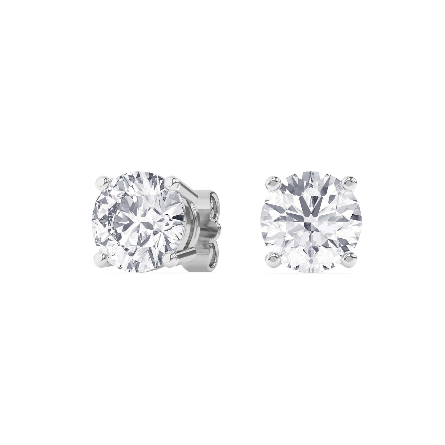Lab-Grown Diamond Round Brilliant Stud Earrings in 14k Gold (IGI Certified)
