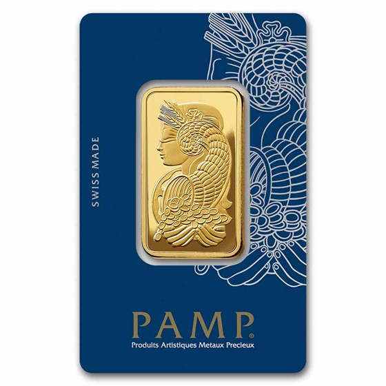 1 oz PAMP Lady Fortuna .9999 Fine Gold Bar with VERISCAN™ Assay
